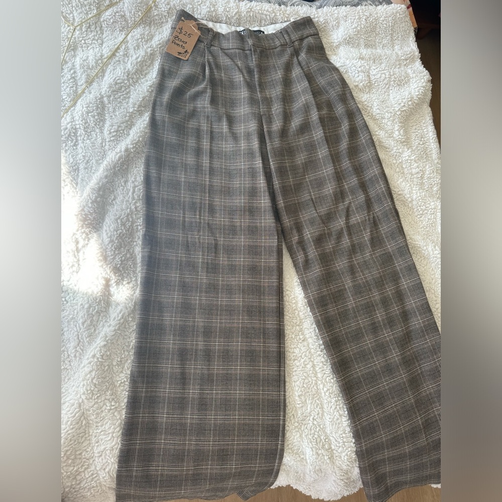 Zara Plaid Patten Pants Formal, size S